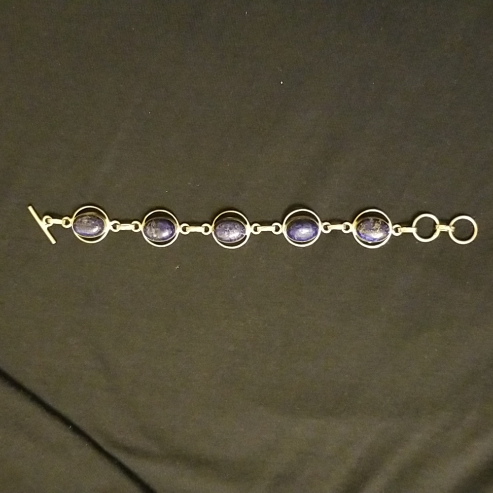 Sterling silver lapis bracelet